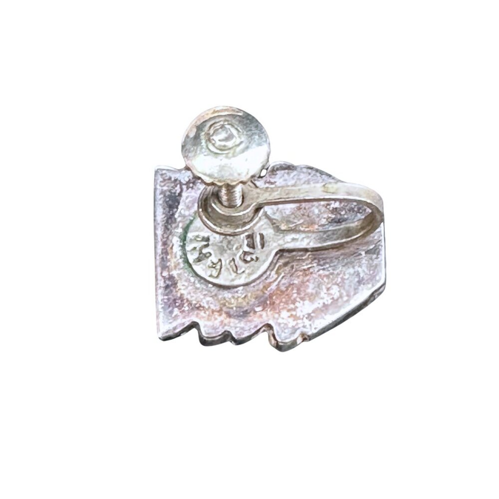 Vintage 925 Sterling Silver Abalone Inlay Screw-Back Earrings - Picture 3 of 6